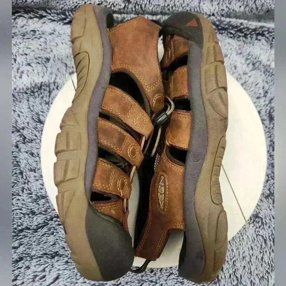 Keen Newport Evo Mens Size 11 Leather Water Sandals Shoes Infield/Mulch Brown - Picture 6 of 9